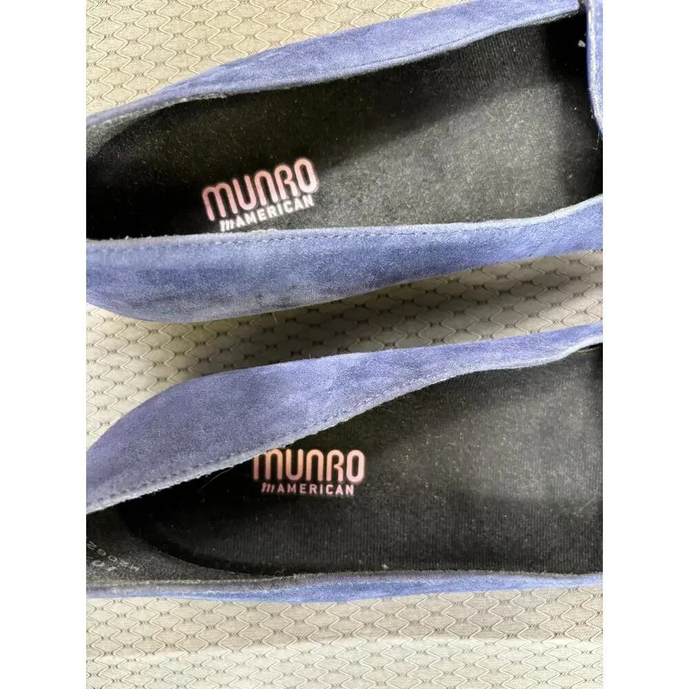 Munro Womens Size 10.5N Deep Blue Suede Slip On Loafer Flats USA - Picture 9 of 10